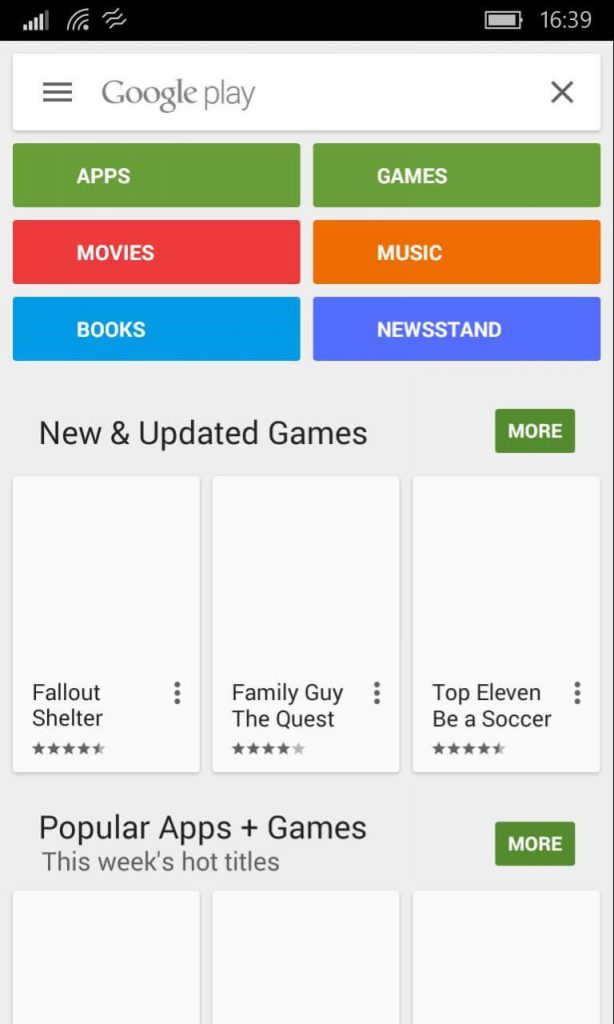 google play store for windows